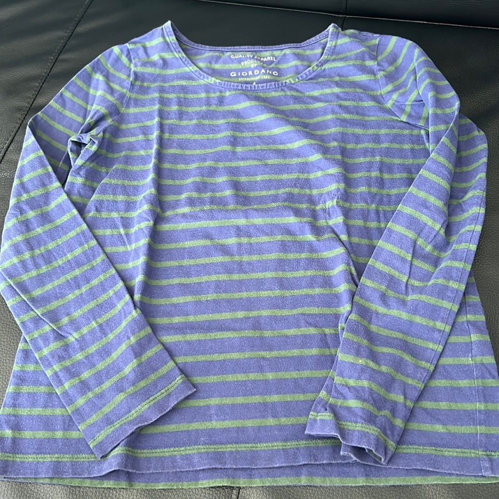 Giordano Small Striped Long Sleeve T-Shirt